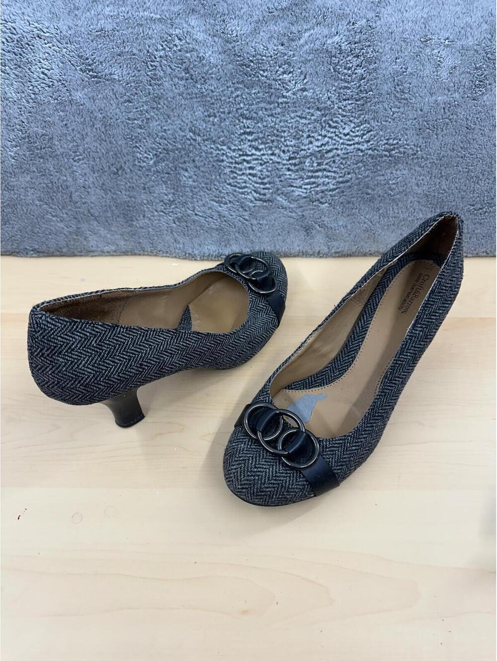 Croft & Barrow Herringbone Pattern Pumps with Triple Ring Accent